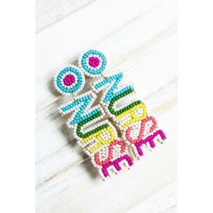 MULTI COLOR 'NURSE' SEED BEAD EARRINGS